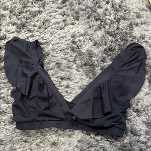 Envy Black Ruffled Swim Top